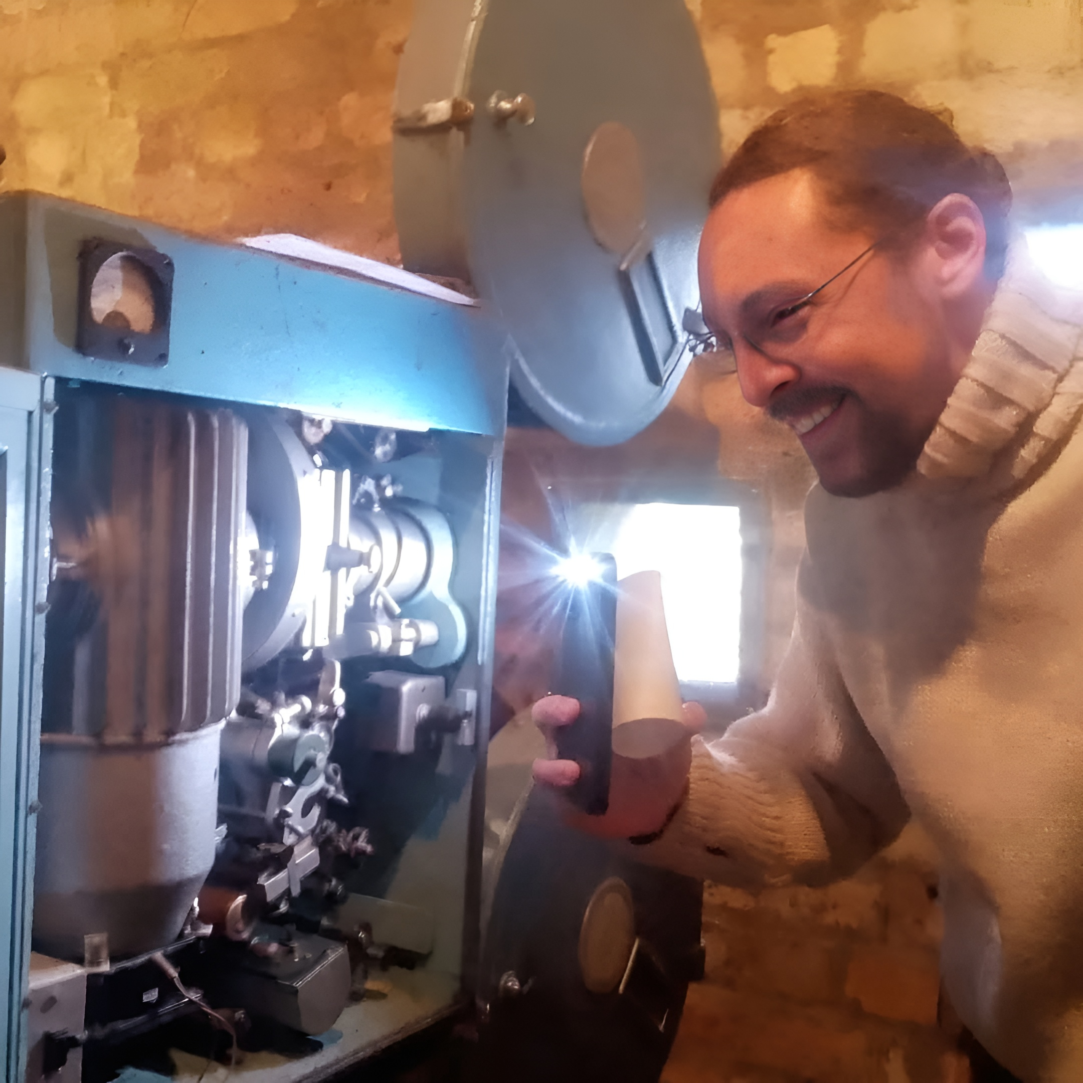 Projector with volunteer